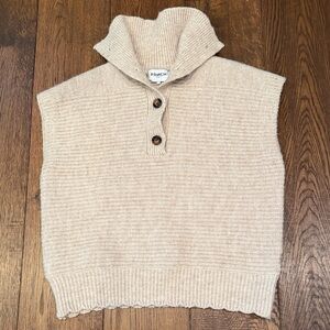 FRNCH Paris Wool Blend Tan Sweater Vest, Size Medium